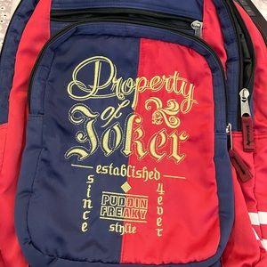(SOLD DO NOT BUY)Property of joker backpack Harley quinn